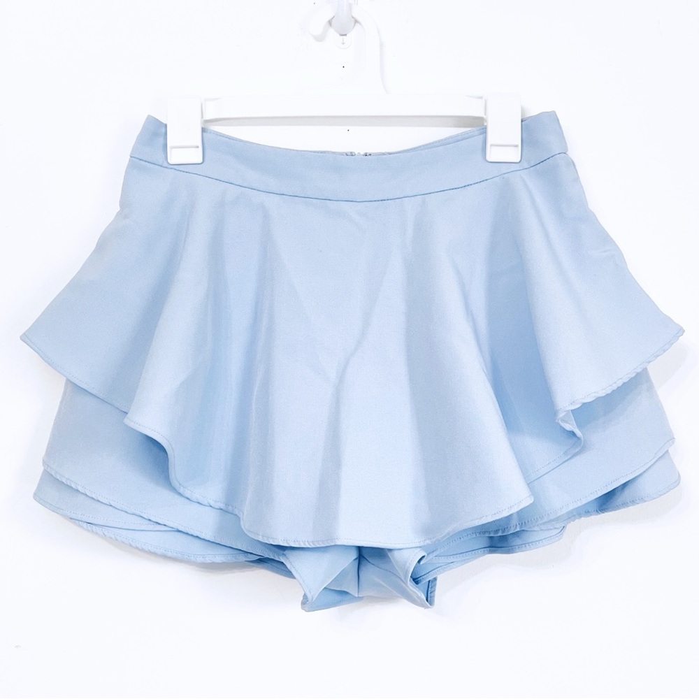 🖤Endless Rose Light Blue layered Skort with Zipper
